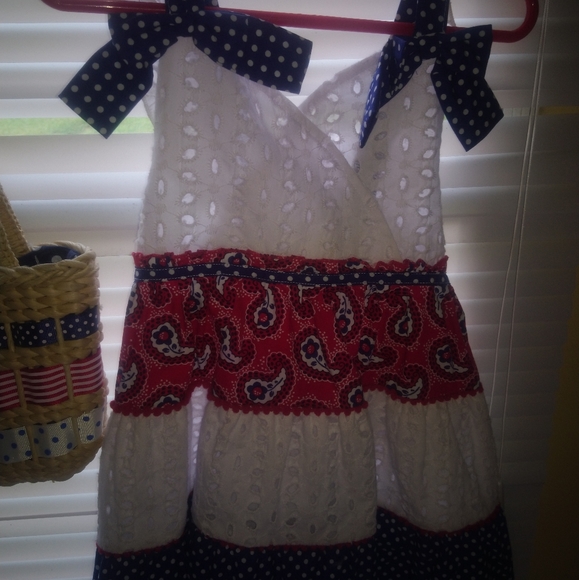 Nanette baby red white and blue dress and purse - Picture 2 of 7